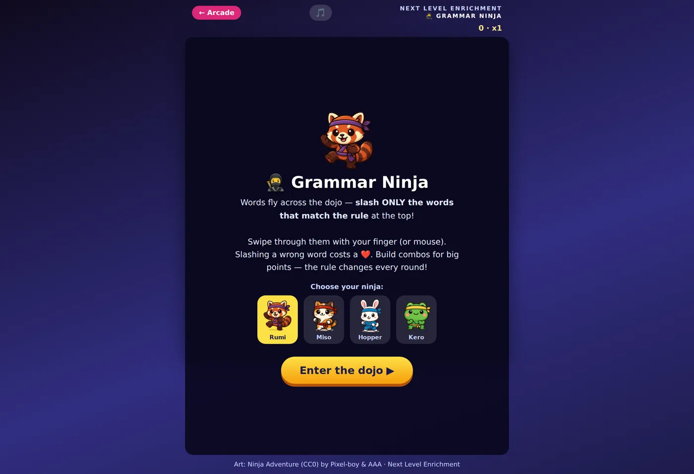 Grammar practice app